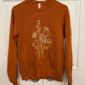 Bella + Canvas Crewneck - Rust with Floral Design